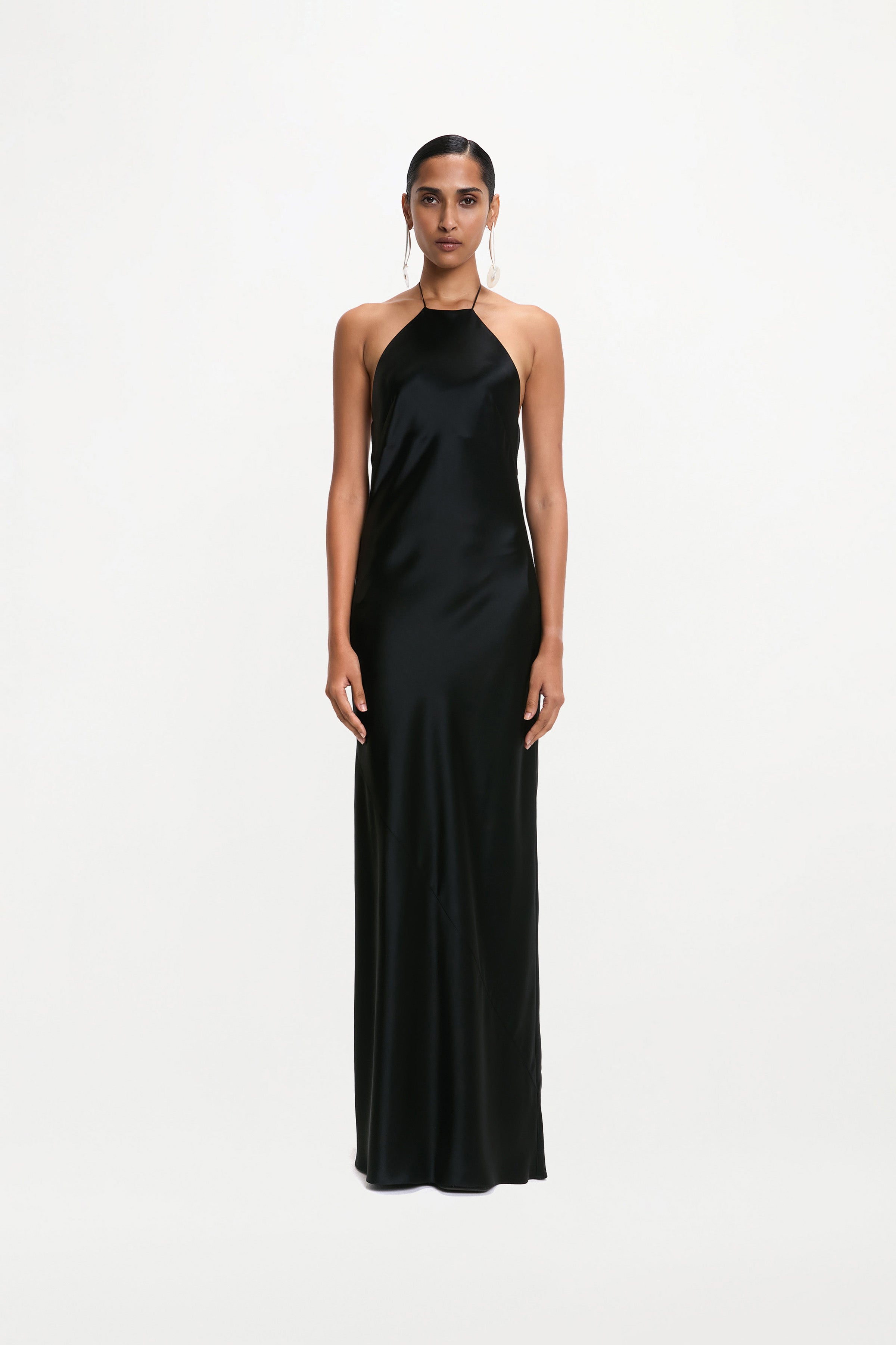 Delos Womens Silk Backless Artisanal Dress Black