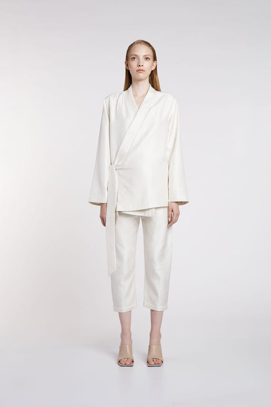 Shiro Silk Trousers - White