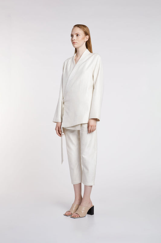 Shiro Silk Trousers - White