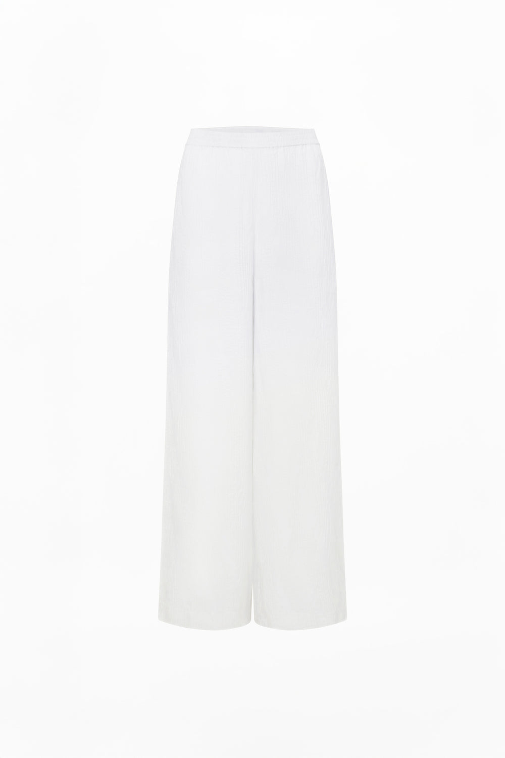 CLEMENT TROUSERS ( WHITE SILK PINTUCK )