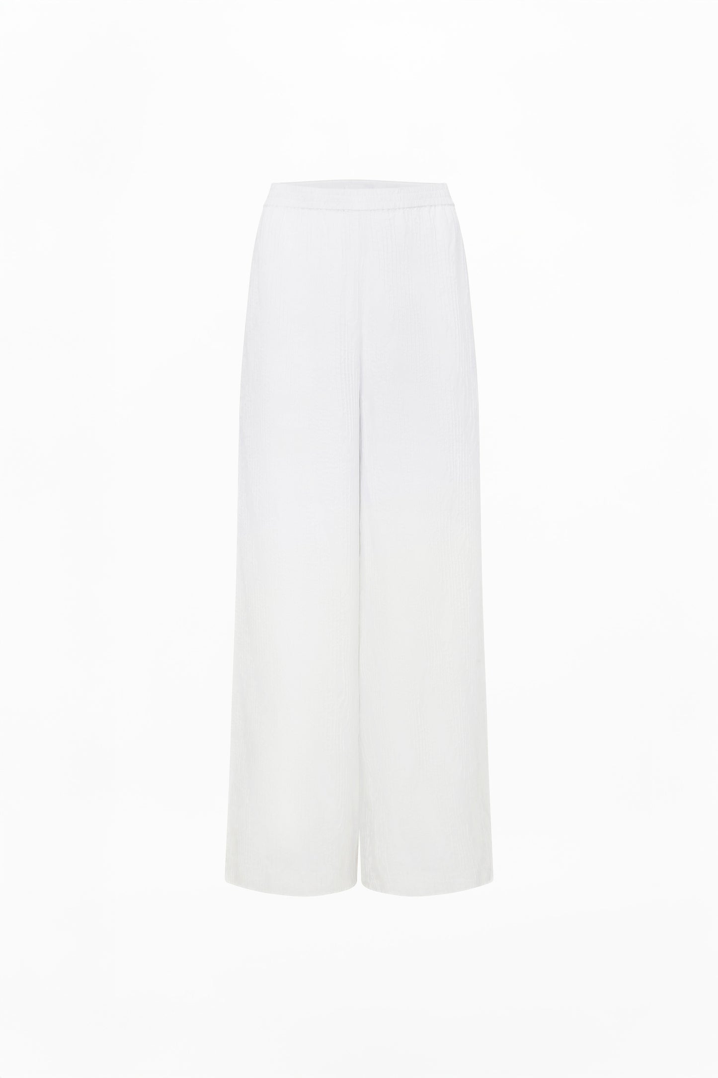CLEMENT TROUSERS ( WHITE SILK PINTUCK )