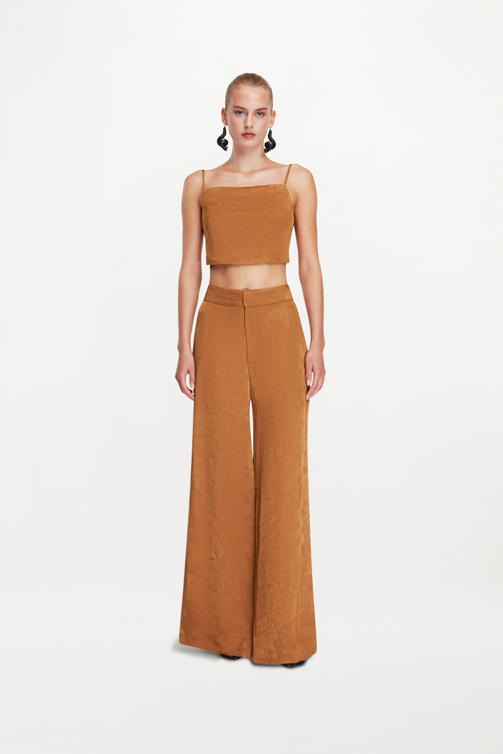 Avra Trousers Patina Jacquard - Tobacco Dunes