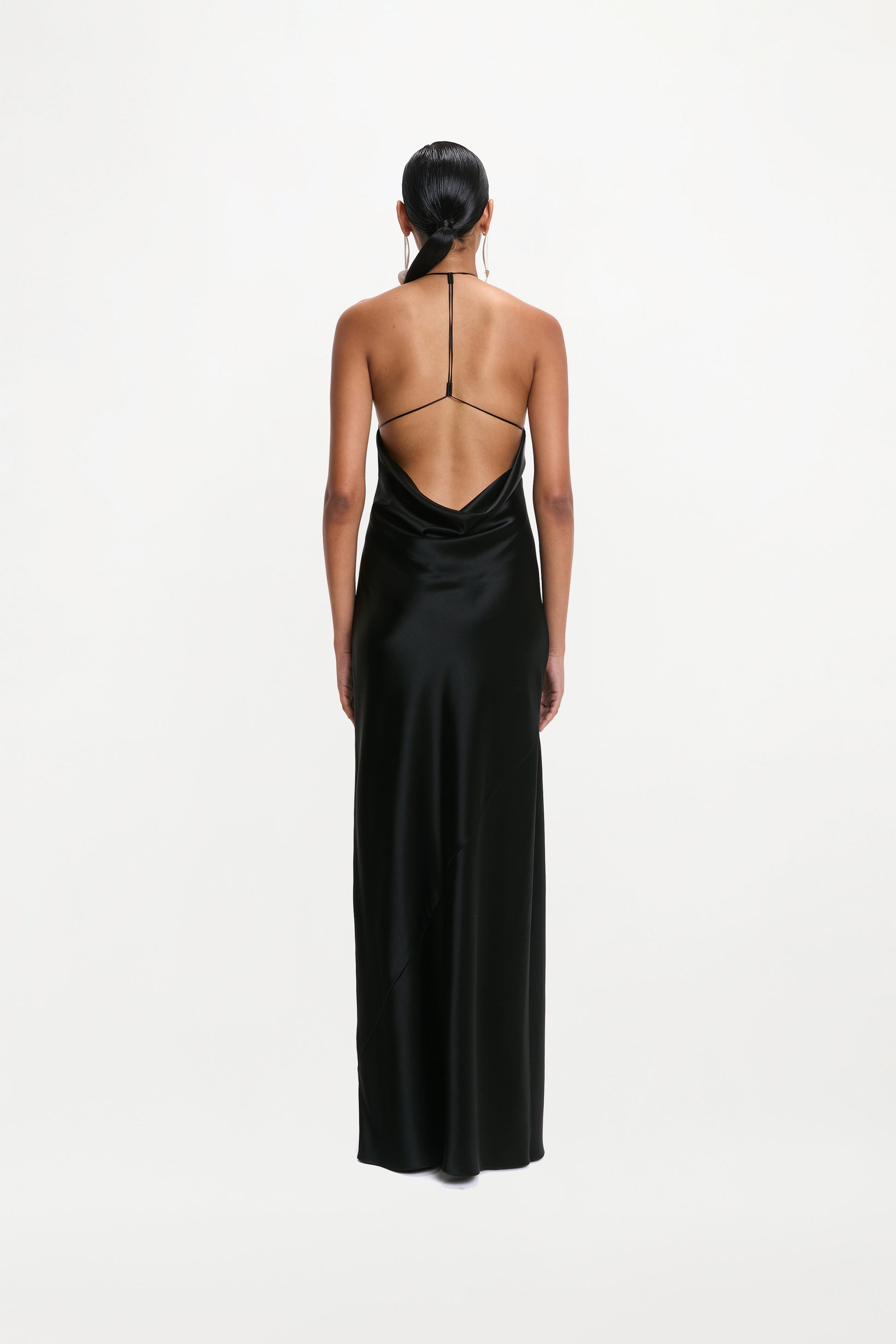 Delos Womens Silk Backless Artisanal Dress Black