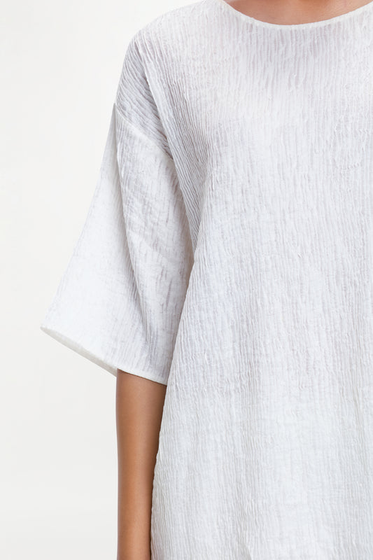 AURELIUS TSHIRT ( WHITE SILK PINTUCK )
