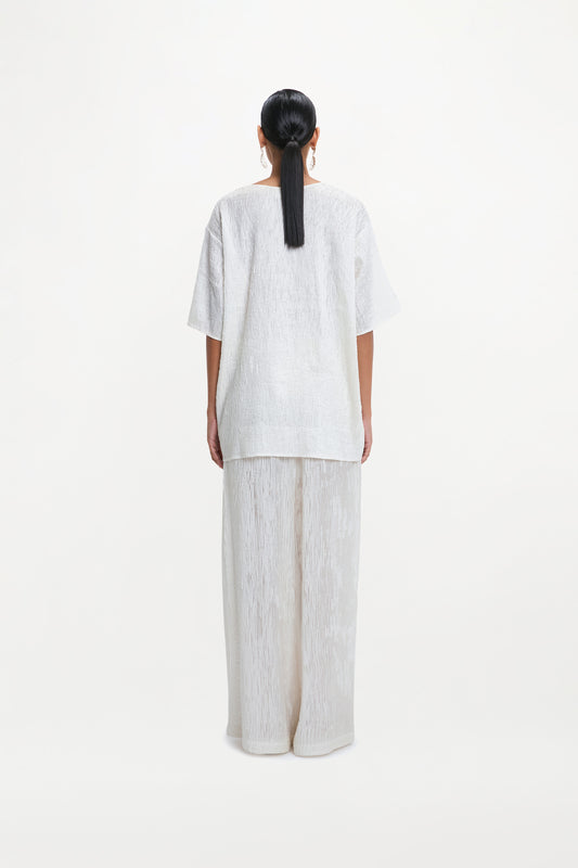 AURELIUS TSHIRT ( WHITE SILK PINTUCK )