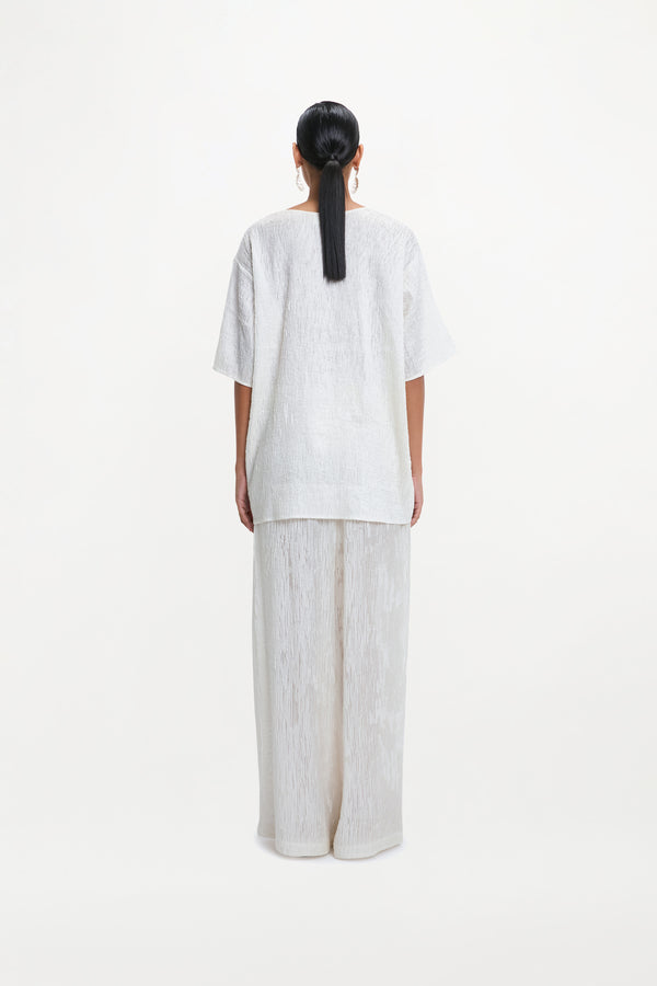 AURELIUS T-SHIRT ( WHITE SILK PINTUCK )