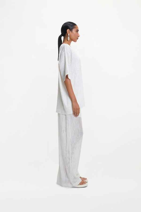 AURELIUS T-SHIRT ( WHITE SILK PINTUCK )