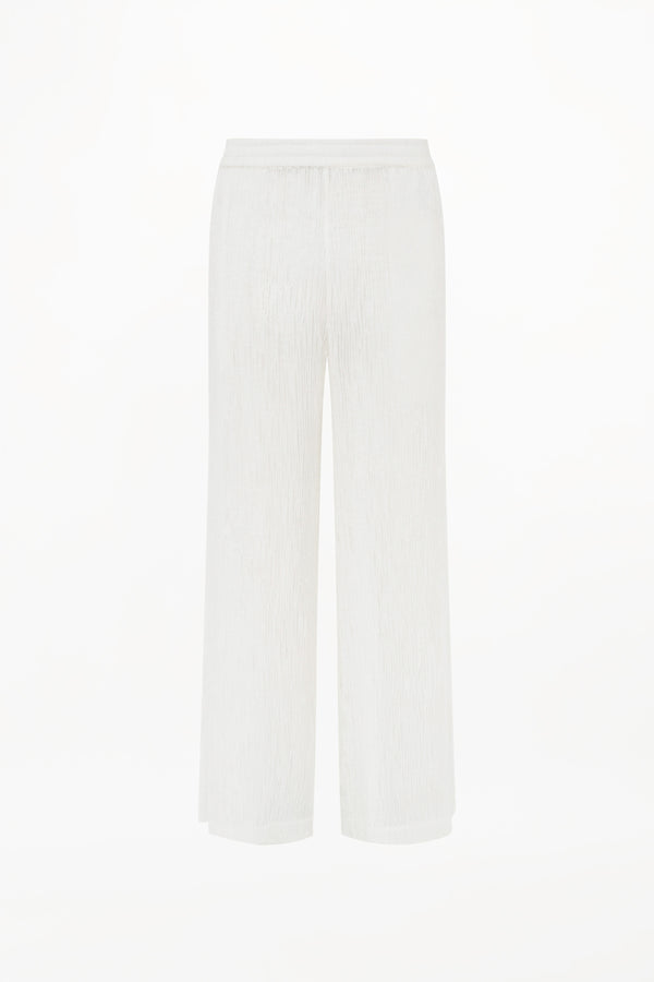 CLEMENT TROUSERS ( WHITE SILK PINTUCK )