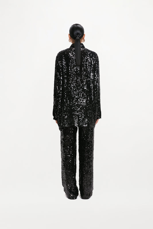 Clio Shirt - Black Sequin