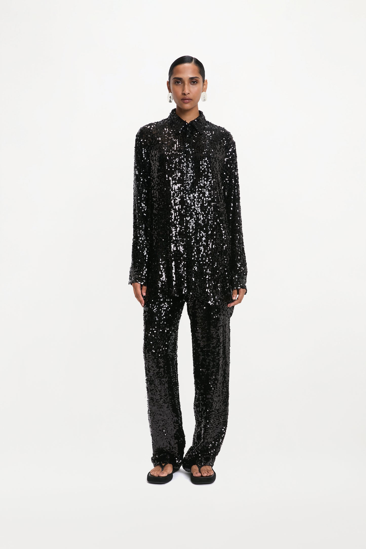 Clio Shirt - Black Sequin
