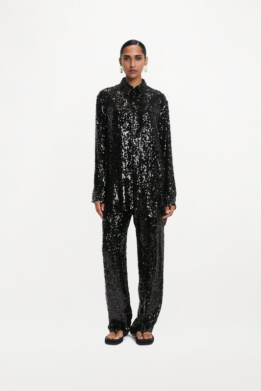 Clio Shirt - Black Sequin