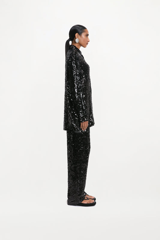 Clio Shirt - Black Sequin
