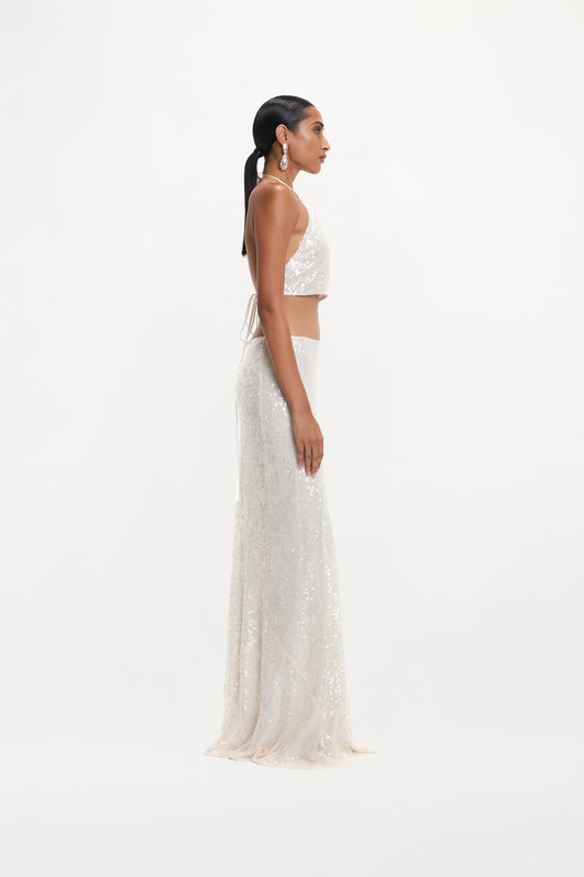 Agnes Skirt - Ivory Sequin
