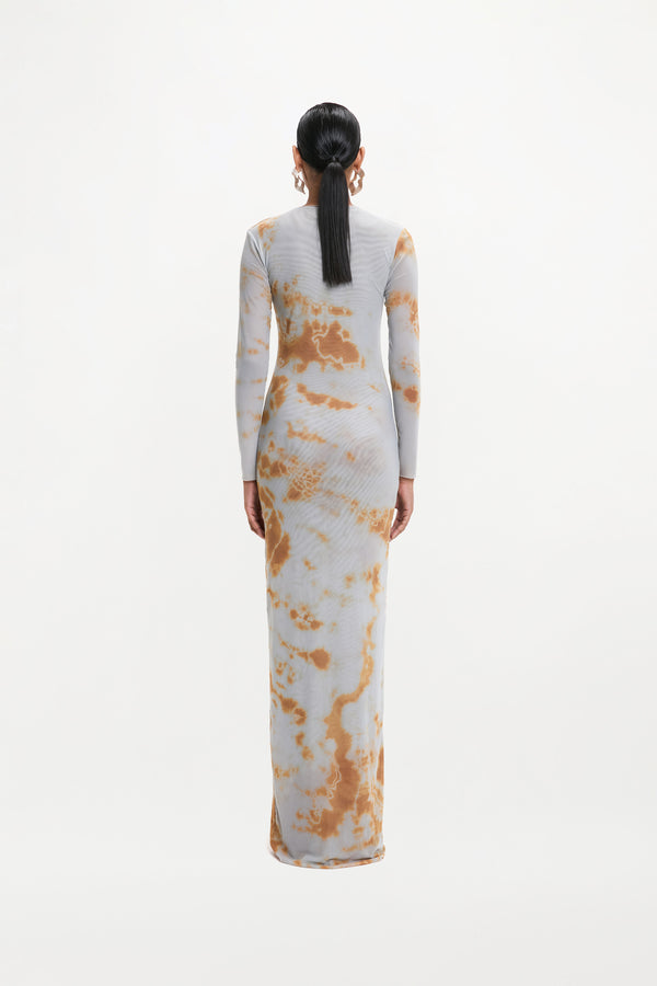 ZITA DRESS ( GREY/BROWN )