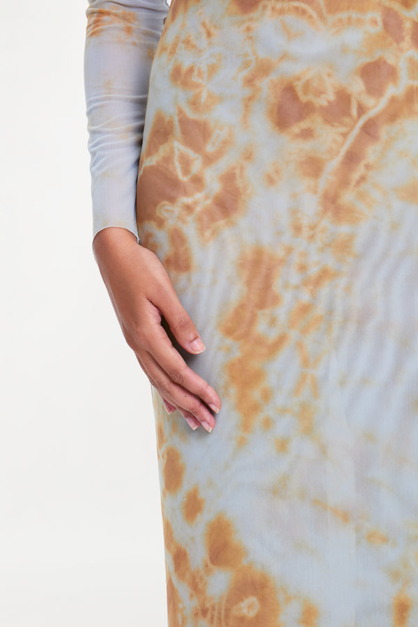 ZITA DRESS ( GREY/BROWN )