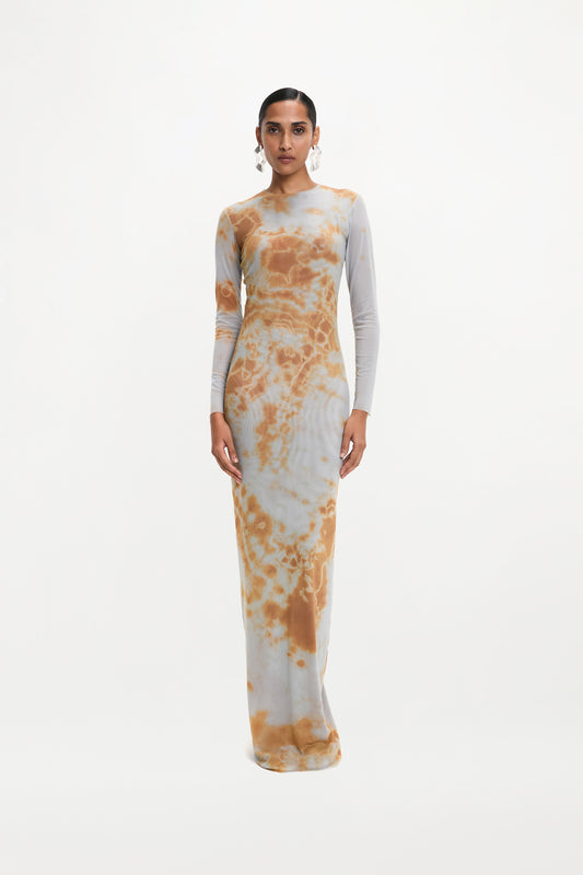 ZITA DRESS ( GREY/BROWN )