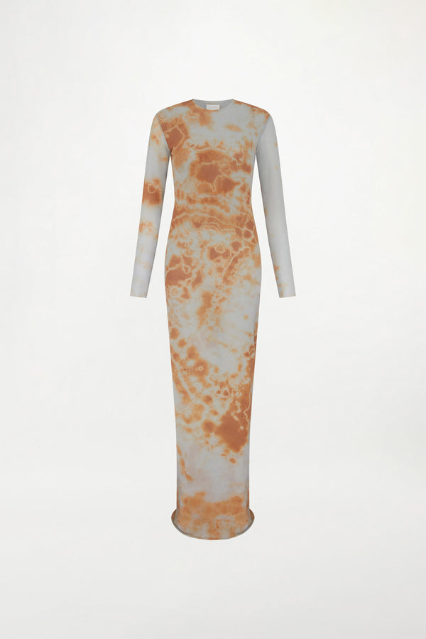 ZITA DRESS ( GREY/BROWN )