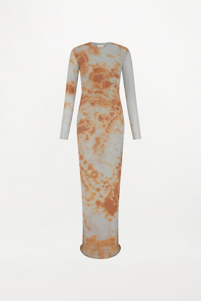 ZITA DRESS ( GREY/BROWN )