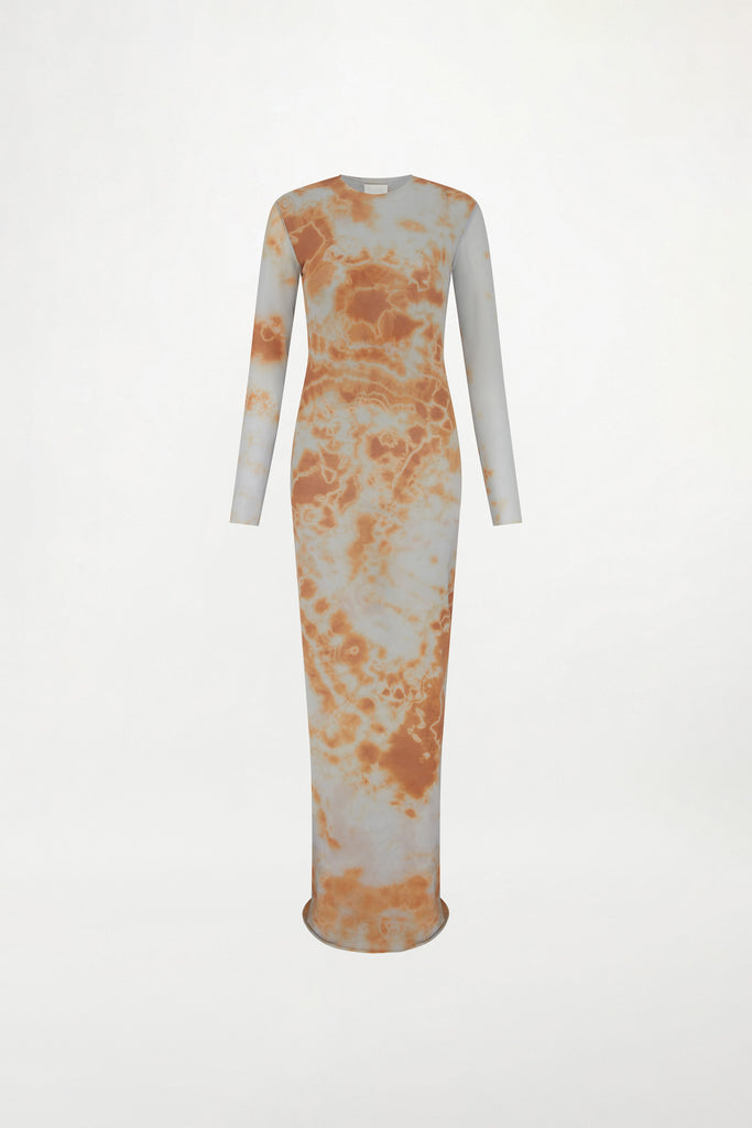 ZITA DRESS ( GREY/BROWN )