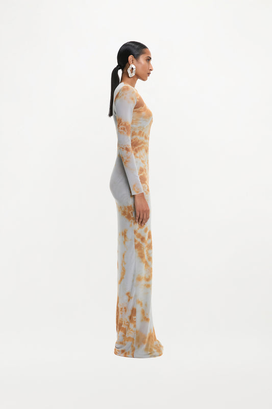ZITA DRESS ( GREY/BROWN )
