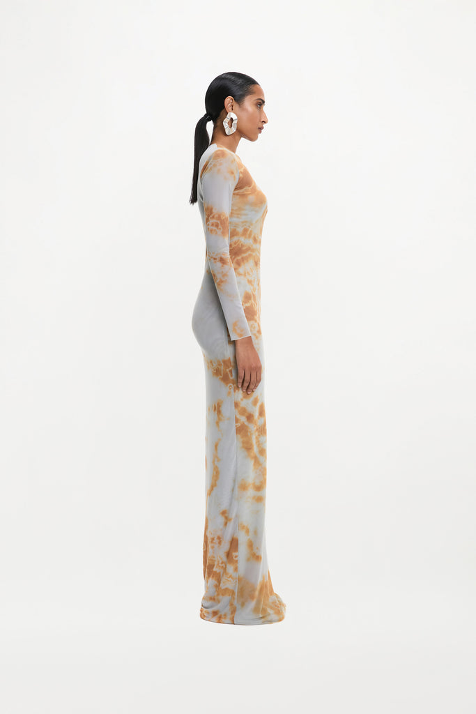 ZITA DRESS ( GREY/BROWN )