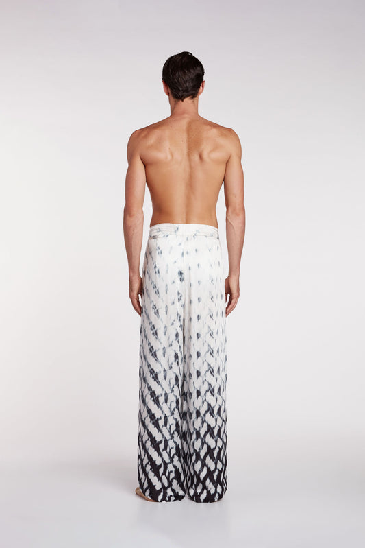 Herman Silk Trousers With Geometric Shibori Dye