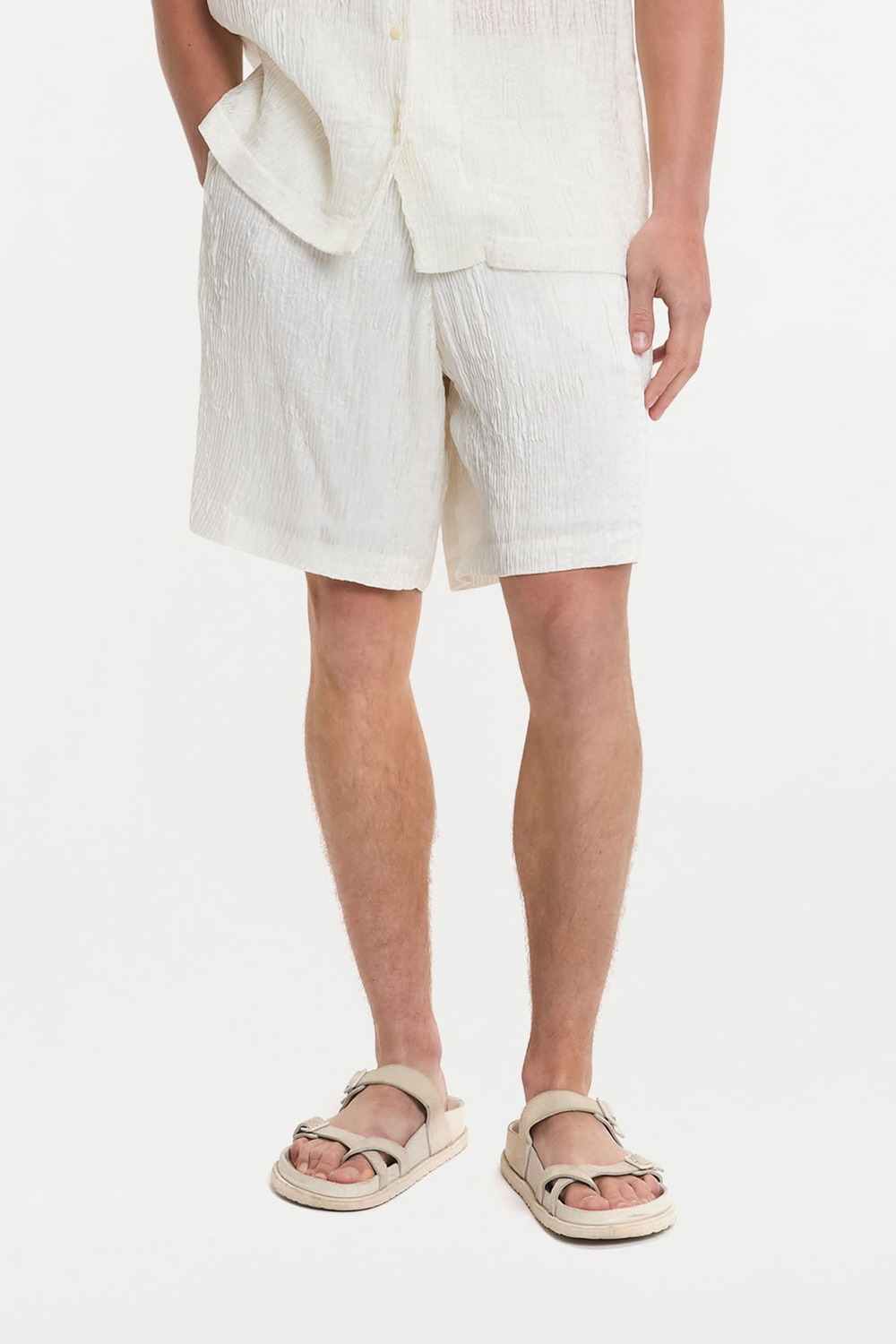 AURELIUS SHORTS ( WHITE SILK PINTUCK )