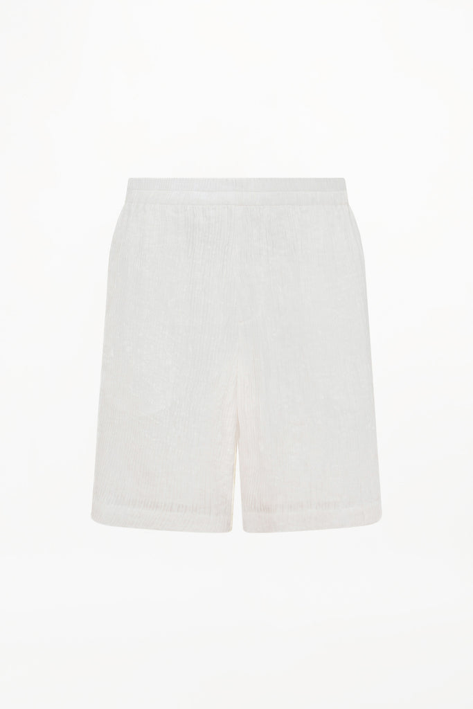 AURELIUS SHORTS ( WHITE SILK PINTUCK )