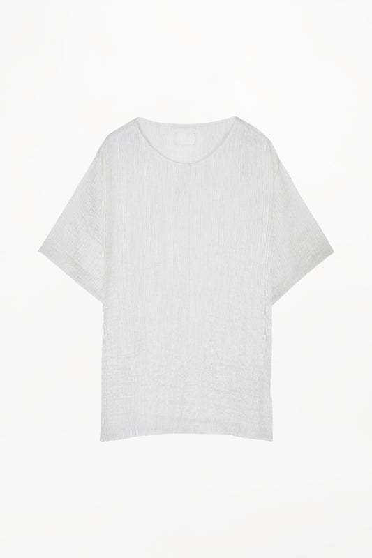 AURELIUS T-SHIRT ( WHITE SILK PINTUCK )