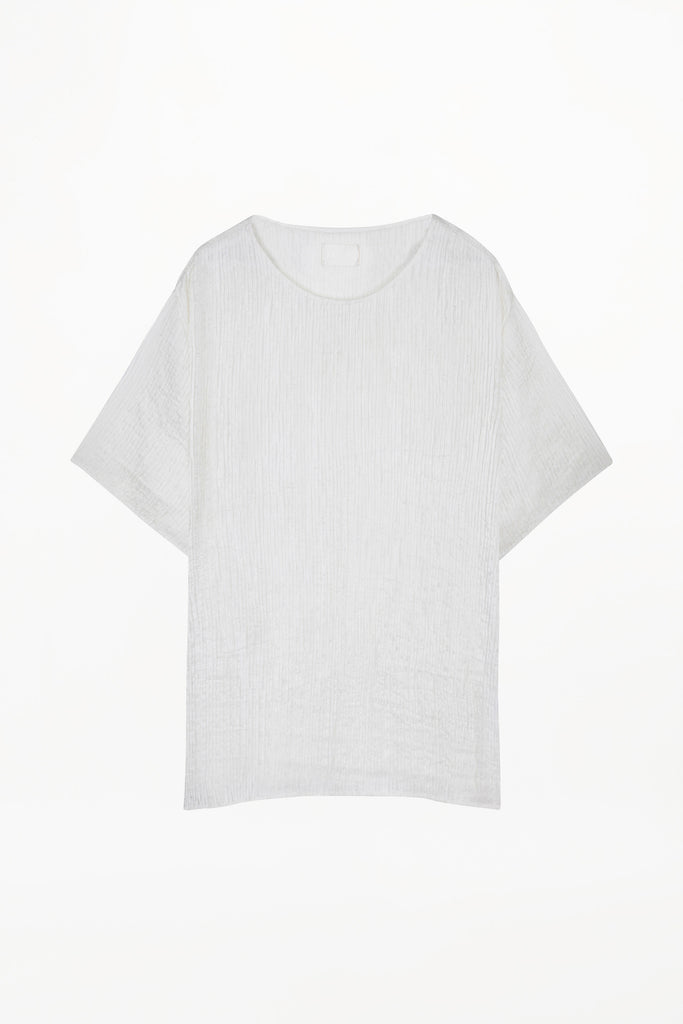 AURELIUS T-SHIRT ( WHITE SILK PINTUCK )