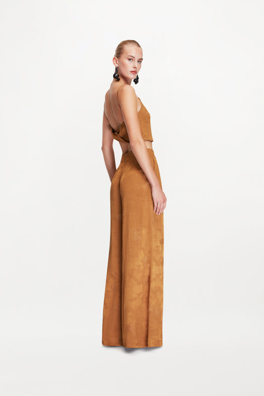 Avra Trousers Patina Jacquard - Tobacco Dunes